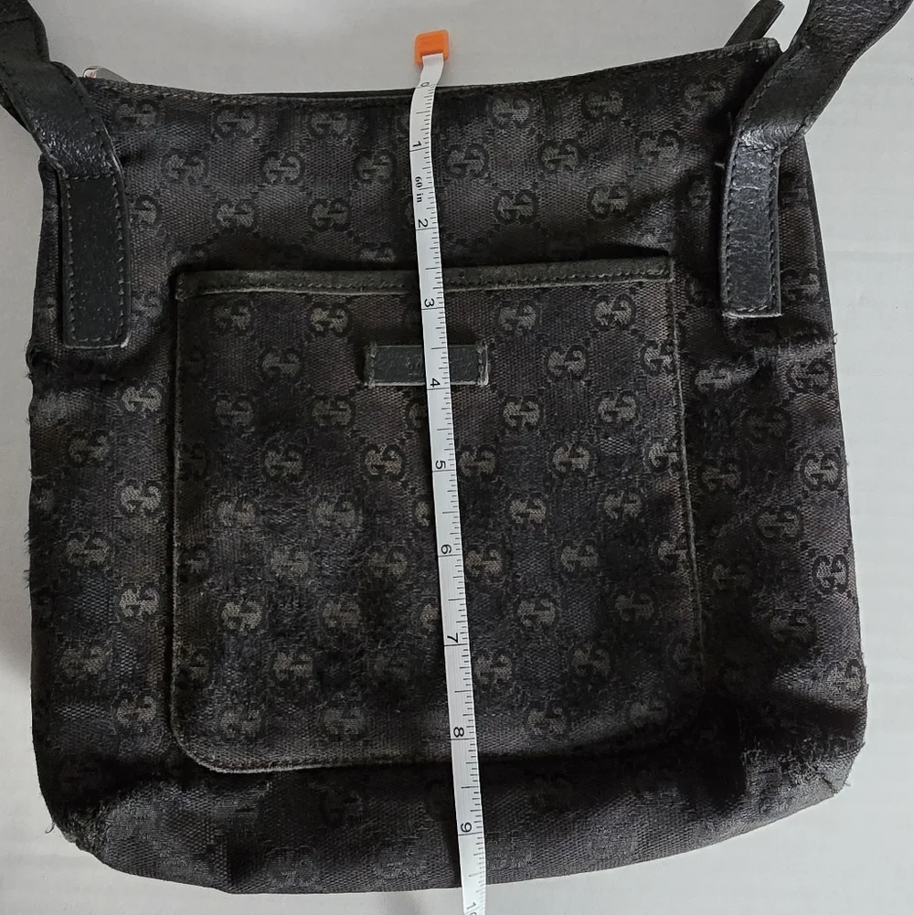Gucci Black GG Monogram Canvas Crossbody Bag FAIR - Picture 15 of 15
